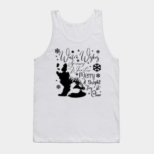 Warm Wishes Holiday Snow Fox in Dark Font Tank Top